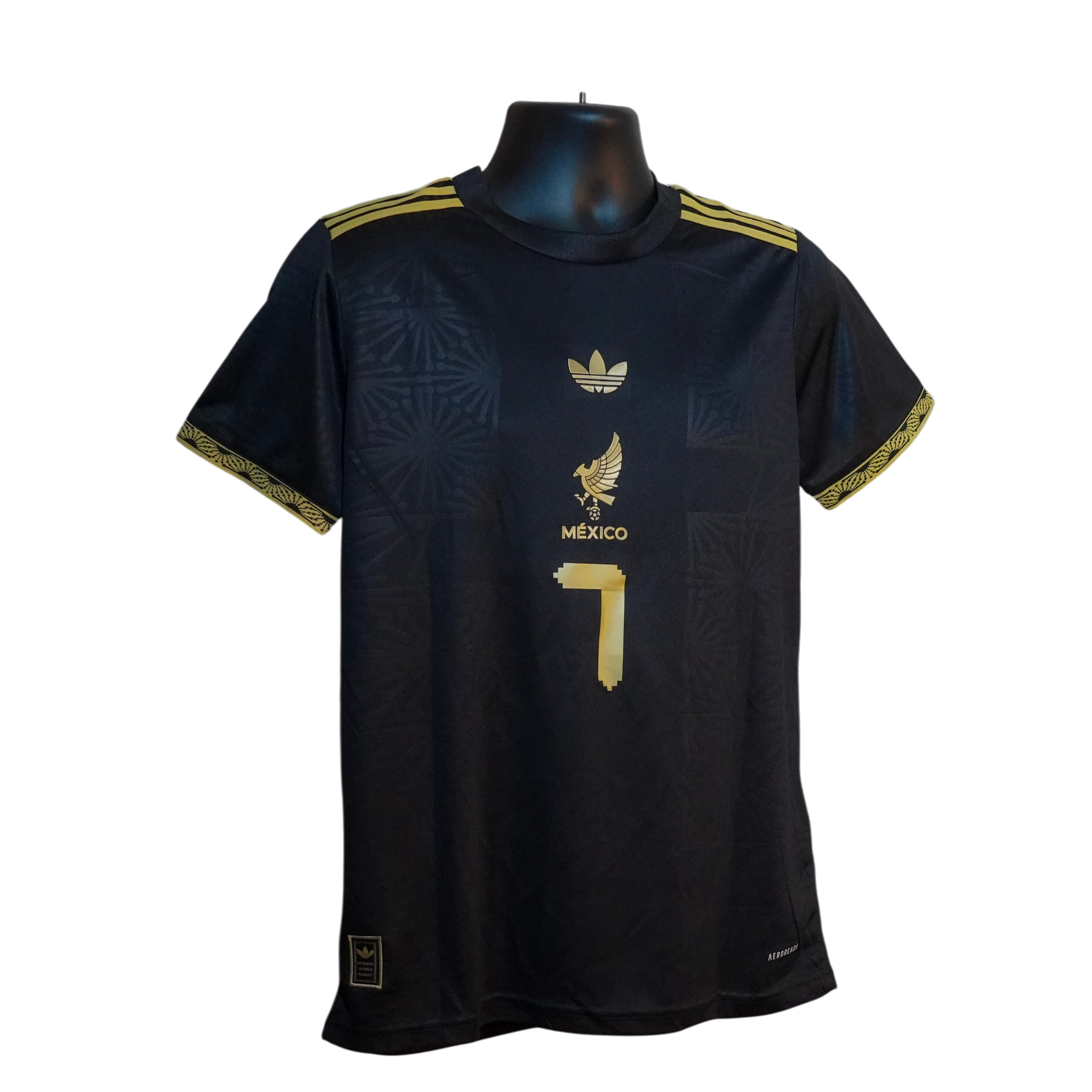 Mexico Away Jersey – Black & Gold #7 Gilberto Mora